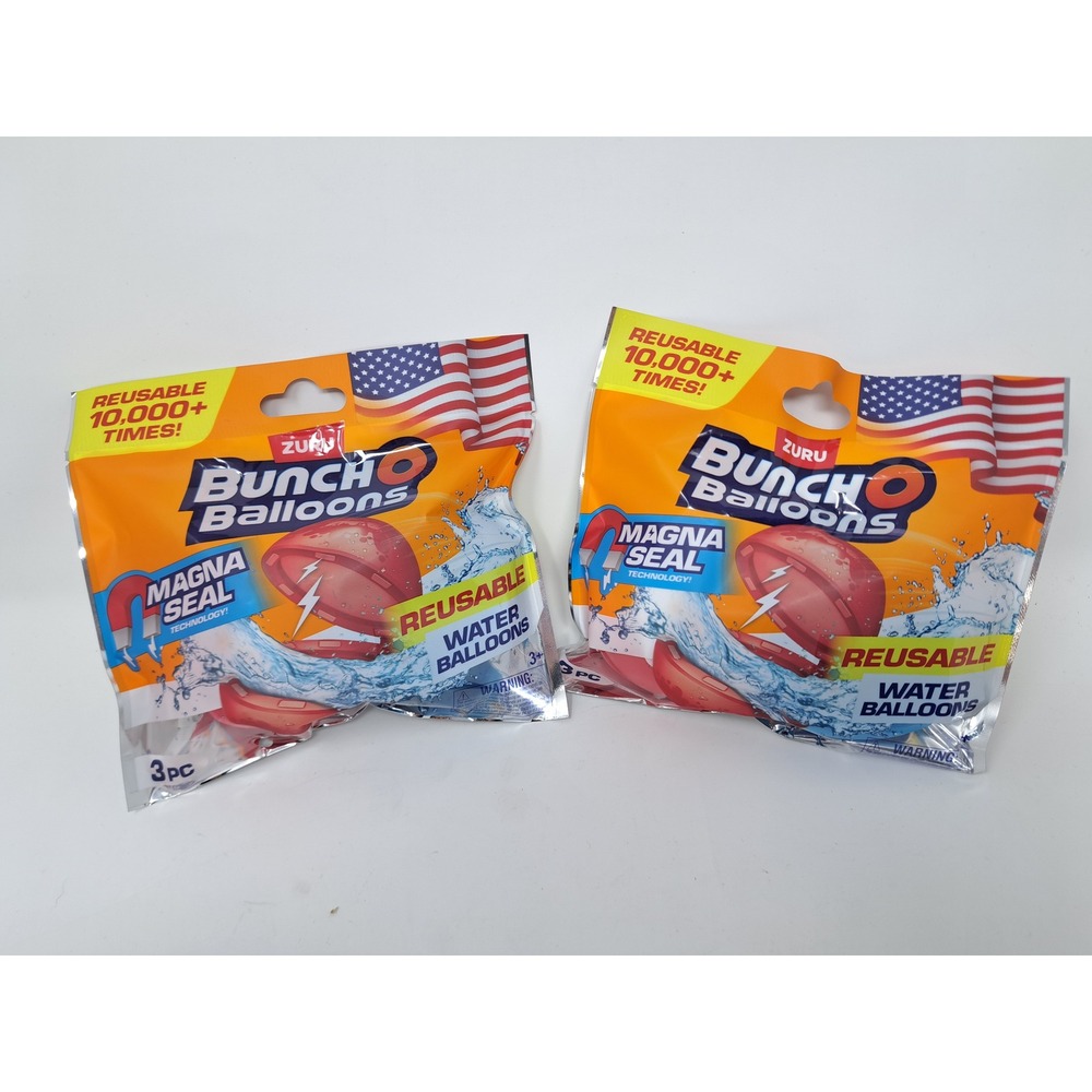 Zuru Bunch O Balloons Soppycid Reusable Water Balloons Magna Seal 2 Packs 6pc